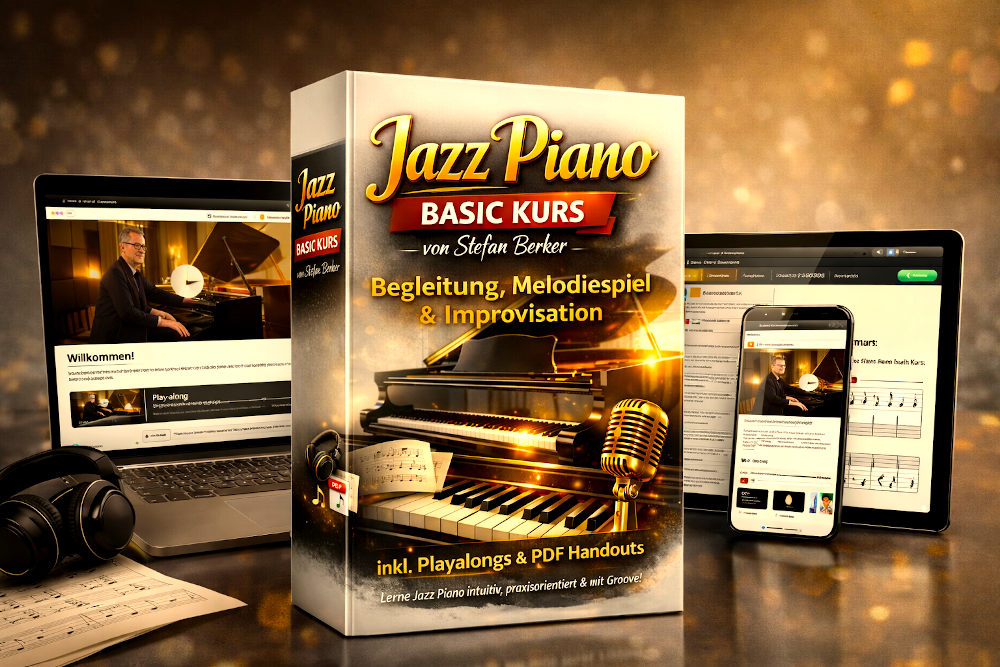 Mitt dem"Jazz Piano Basic" Kurs spielend den Einstieg von der Klassik zum Jazz bewältigen! (Die Bildrechte liegen bei dem Verfasser der Mitteilung.)
