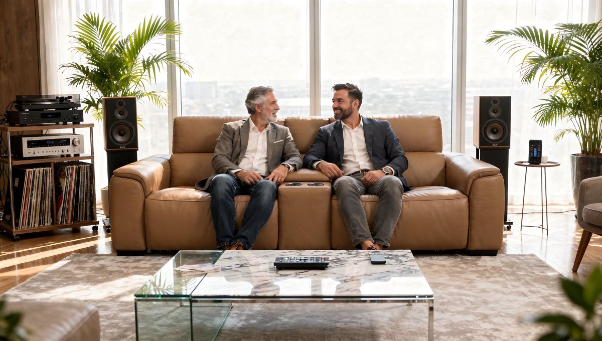 Heimkinosofas mit Relaxfunktion von Sofanella (© Sofanella)