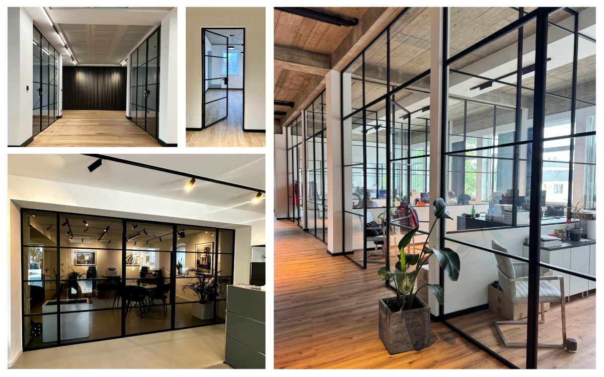 Moderne Büroprojekte mit Lofttüren als flexible Raumlösung (© LoftFX GmbH)