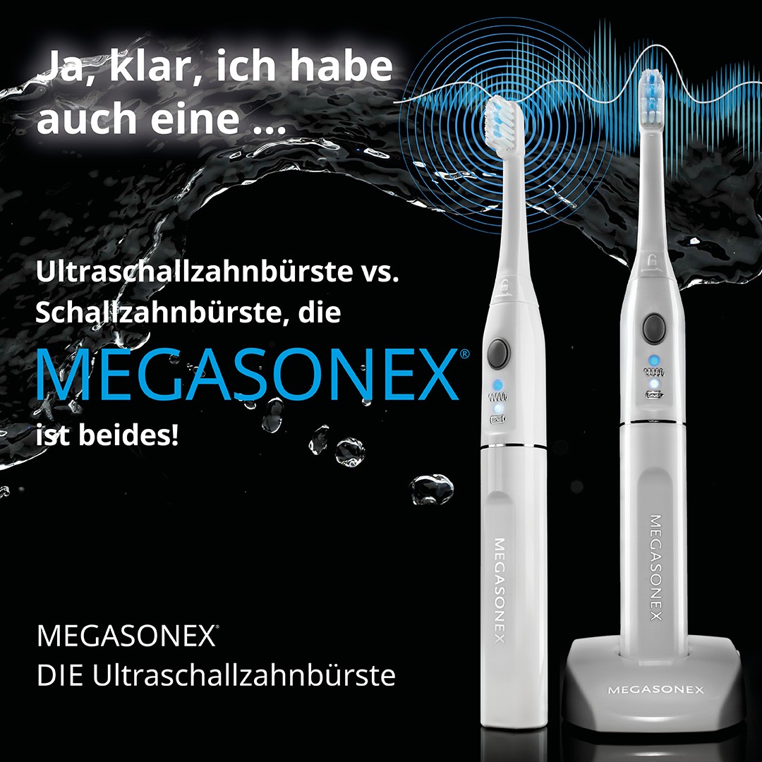 Ultraschallzahnbürste vs. Schallzahnbürste: MEGASONEX®Die Ultraschallzahnbürste (Die Bildrechte liegen bei dem Verfasser der Mitteilung.)