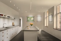 Ausreichend Licht auf die Arbeitsflächen in der Küche bringen Anbauleuchten. (Foto: licht.de/Bruck)