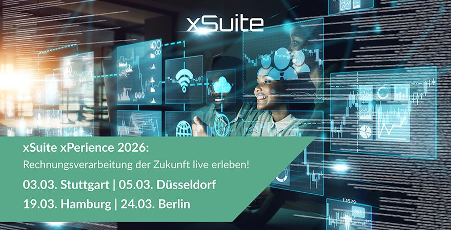 KI in der Rechnungsverarbeitung und E-Rechnungspflicht–xSuite informiert auf der xPerience 2026 (Bildquelle: xSuite)