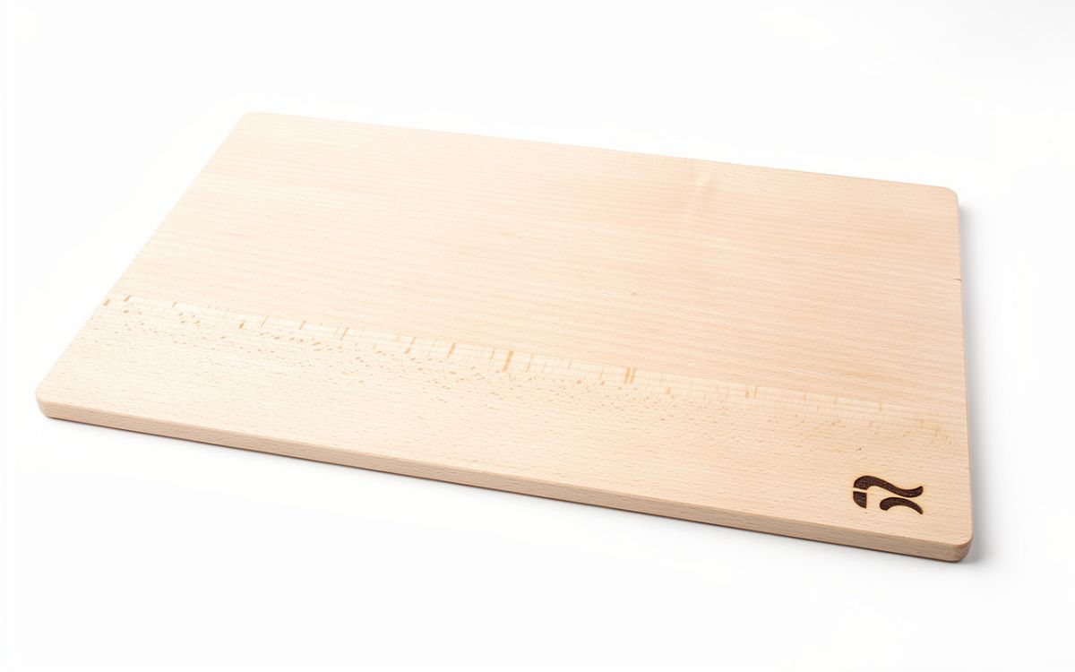 Werbe-Holzbrettchen aus Gummibaumholz mit Einbrennlogo (©2026)