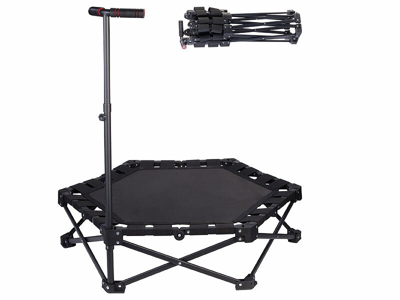 Speeron Klappbares Fitness-Trampolin für Erwachsene, Halte-Griff, 106 cm Durchmesser, www.pearl.de (Die Bildrechte liegen bei dem Verfasser der Mitteilung.)