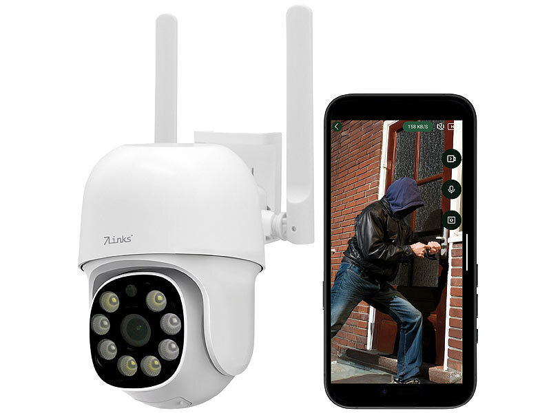 7links WLAN-Pan-Tilt-Outdoorkamera IPC-905.track, 2K, Tonerkennung, Farb-Nachtsicht, www.pearl.de (Die Bildrechte liegen bei dem Verfasser der Mitteilung.)