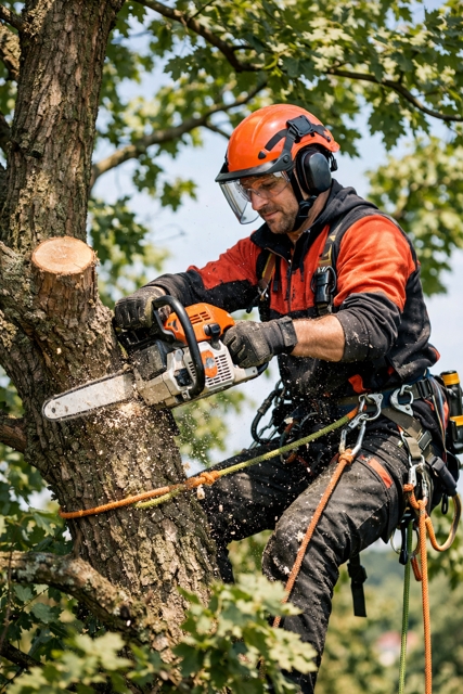 Baumpflege in Aktion (Die Bildrechte liegen bei dem Verfasser der Mitteilung.)