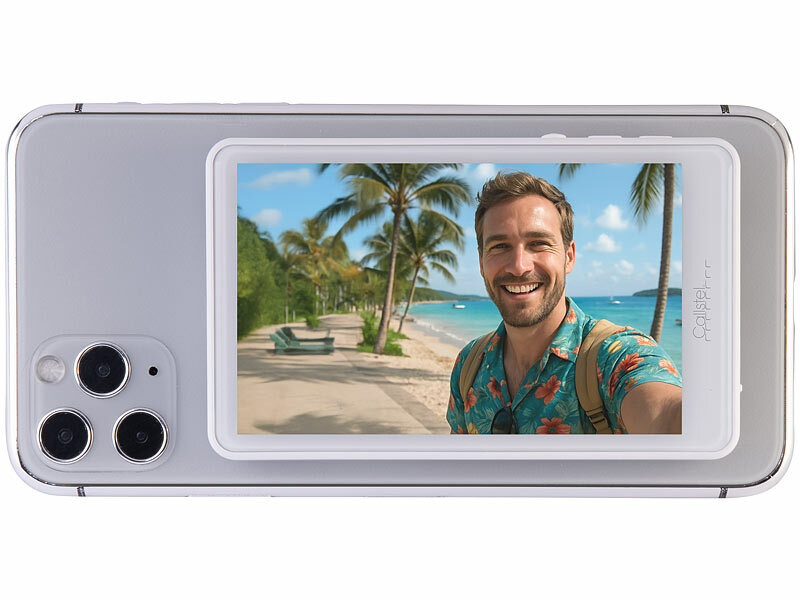 Callstel Selfie-IPS-Vorschau-Display, 3,97", magnetisch, für iOS/Android, Akku, www.pearl.de (Die Bildrechte liegen bei dem Verfasser der Mitteilung.)
