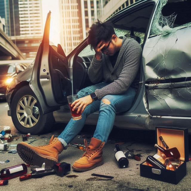 KI Bild nach Alkoholfahrt mit Folgen