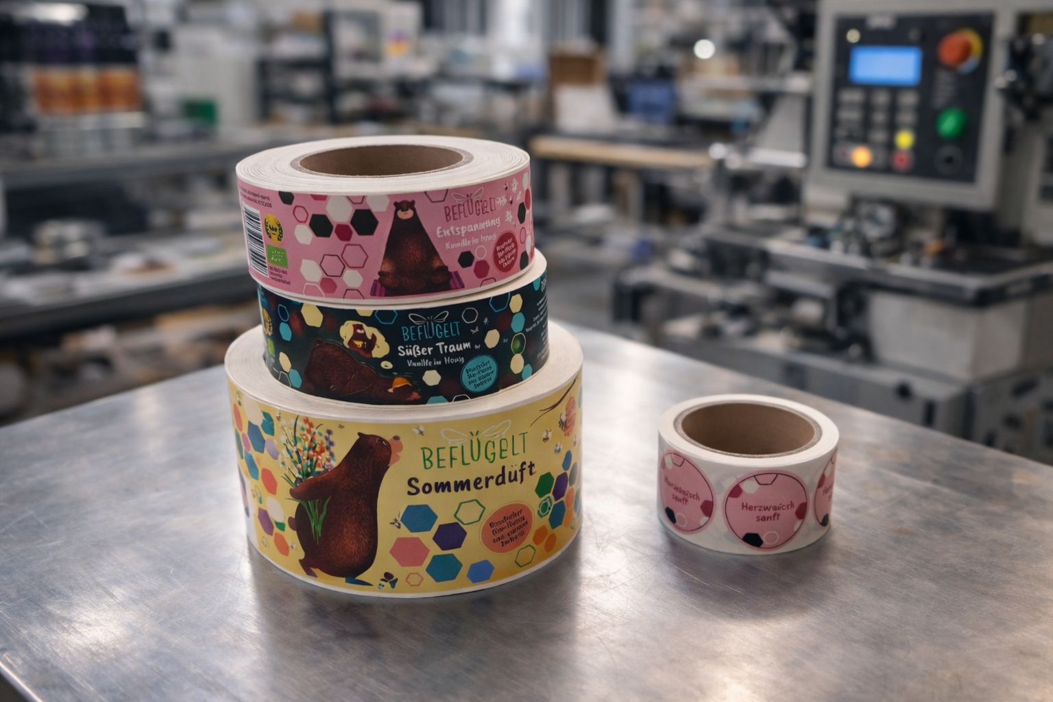 Rollenetiketten in großer oder kleiner Auflage