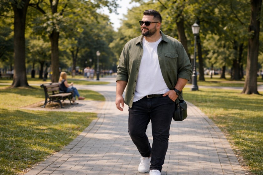 Lässiger Herrenlook - PlusPerfekt, Magazin für Plus Size Fashion, Trends& LifeStyle (Bildquelle: KI-generiert mit Open AI)