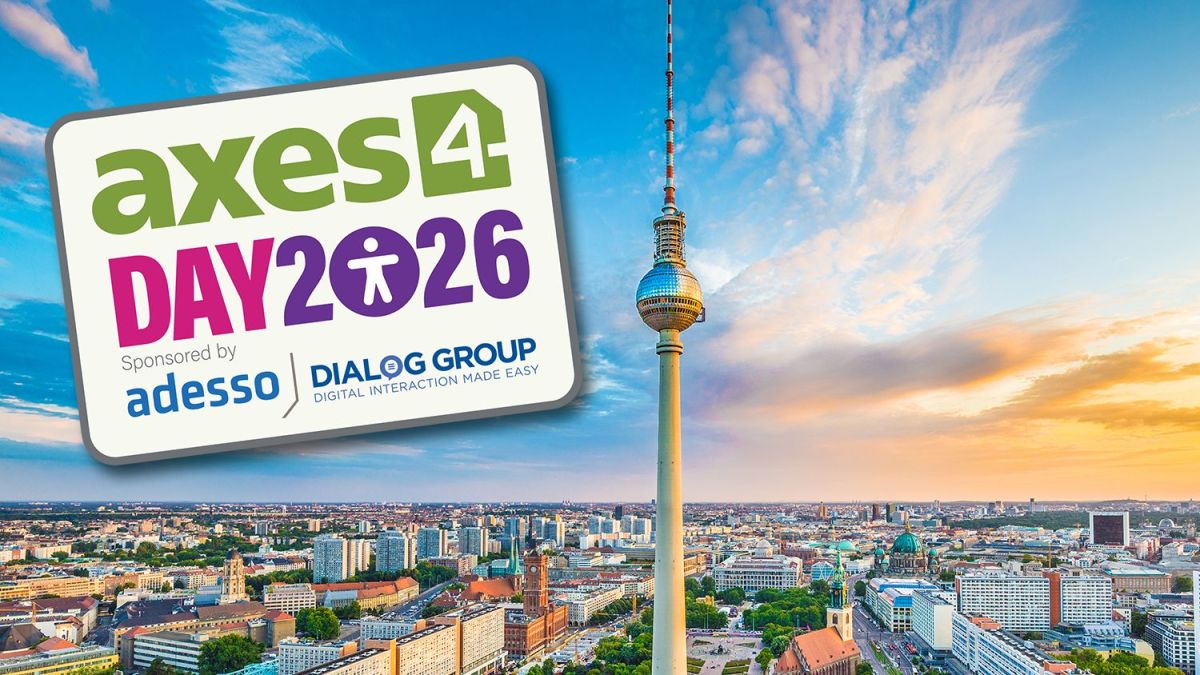 Berlin-Panorama mit Fernsehturm zum axes4 DAY 2026 - gesponsert von adesso & DIALOG GROUP. (© axes4 GmbH)
