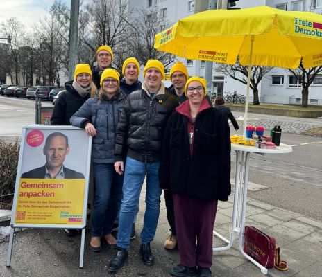 Frischer Wind im Haarer Wahlkampf: Der Common Corner der FDP am 7.2.2026 im Jagdfeld war gut besucht