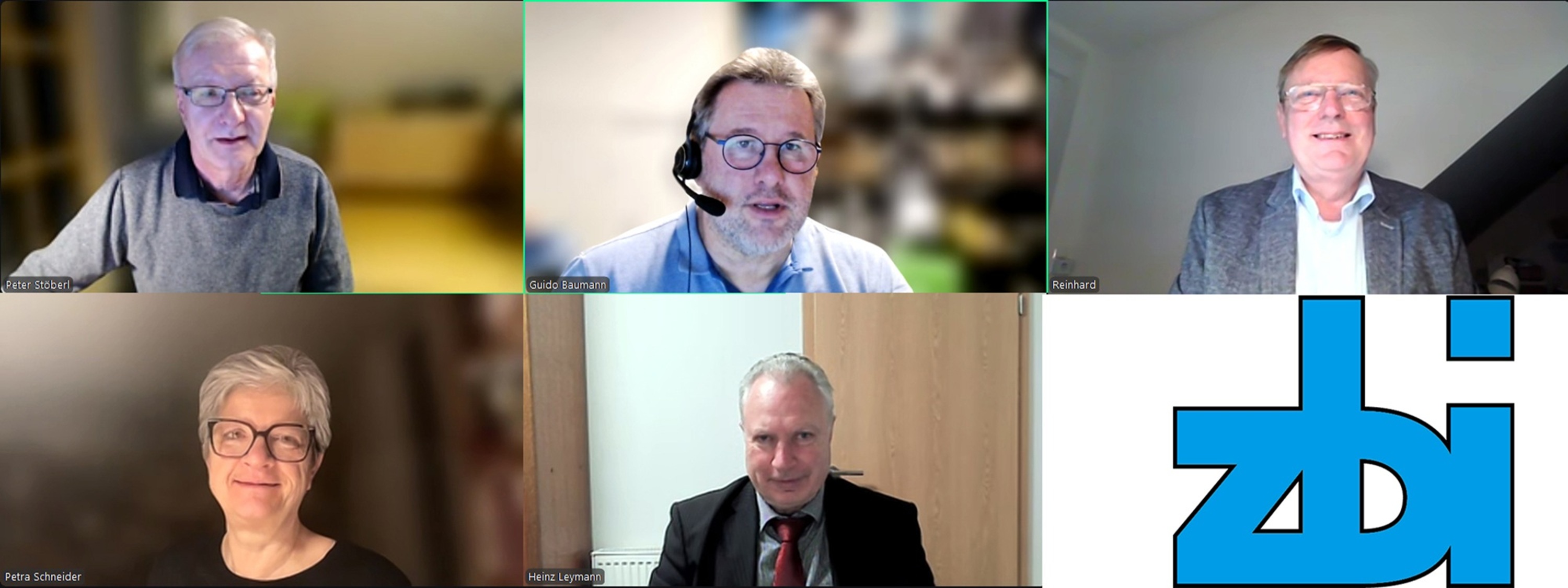 Foto: v.l.n.r.:  Oben: Peter Stöberl, Guido Baumann, Reinhard Genderka, Unten: Petra Schneider, Heinz Leymann, BU: ZBI