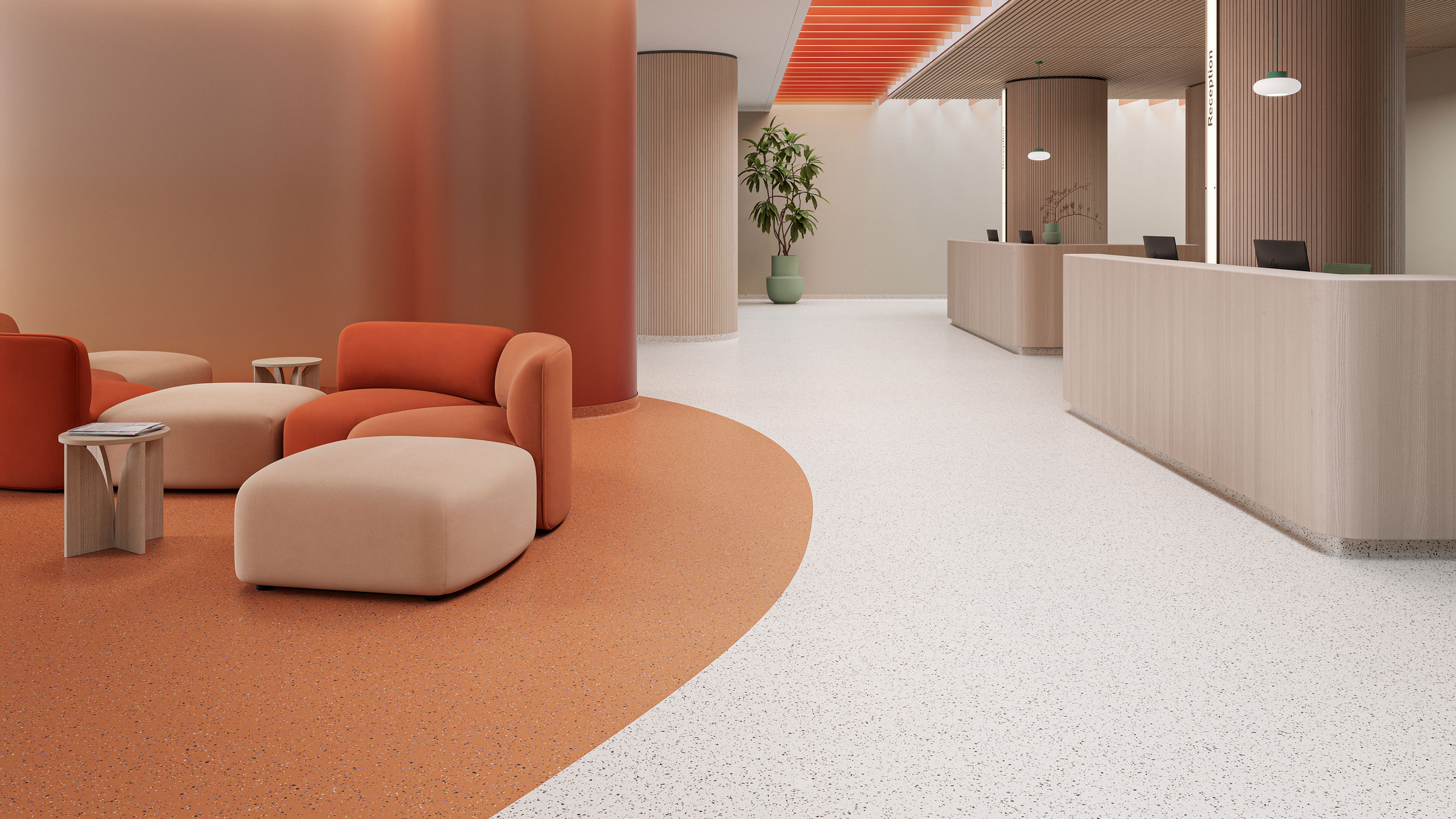 Tarkett präsentiert neuen homogenen Bodenbelag iQ Motion (Die Bildrechte liegen bei dem Verfasser der Mitteilung.)