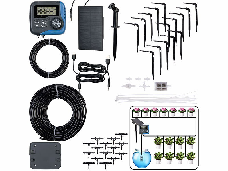 Royal Gardineer Solar-Bewässerungssystem BWC-630.solar für 15 Pflanzen, bis 45 l/Std., www.pearl.de (Die Bildrechte liegen bei dem Verfasser der Mitteilung.)