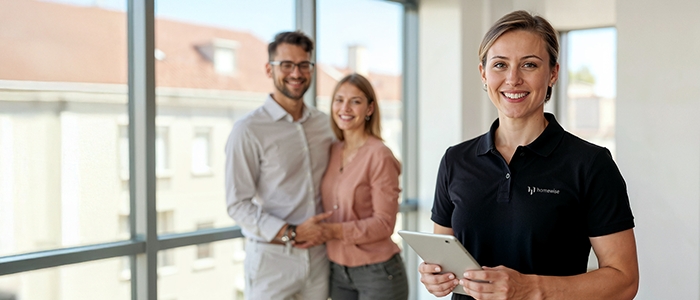 Mitarbeiterin von homewise–persönliche Betreuung trifft digitale Hausverwaltung. (Die Bildrechte liegen bei dem Verfasser der Mitteilung.)