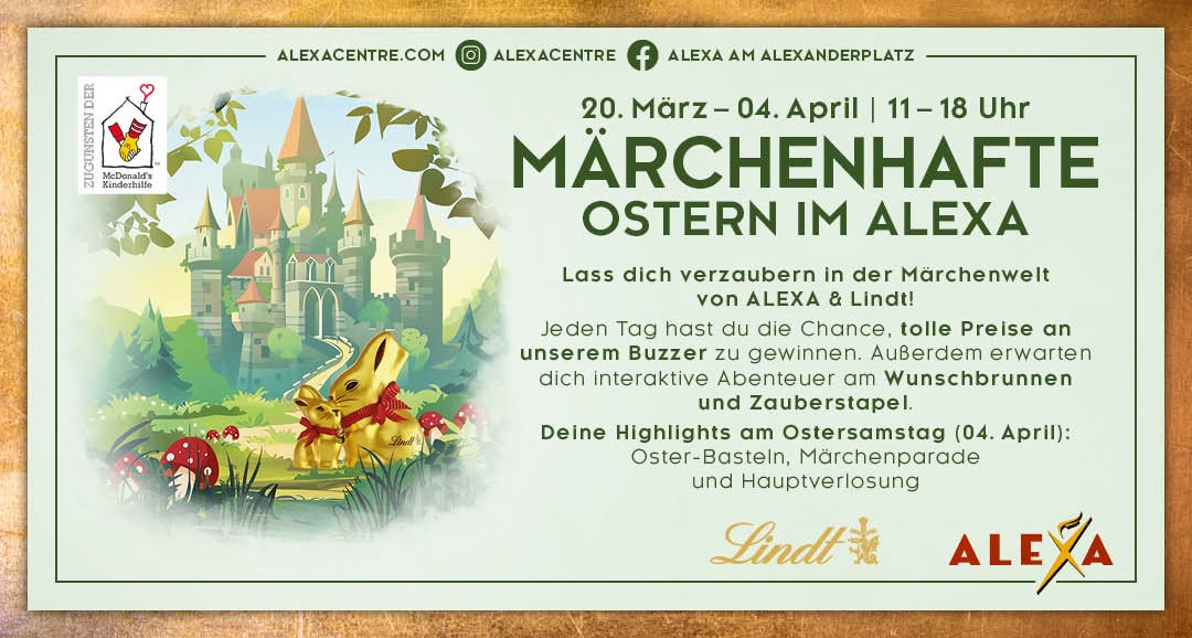 Diese Woche startet im ALEXA die märchenhafte Osterzeit. (Bildquelle: Sonae Sierra)