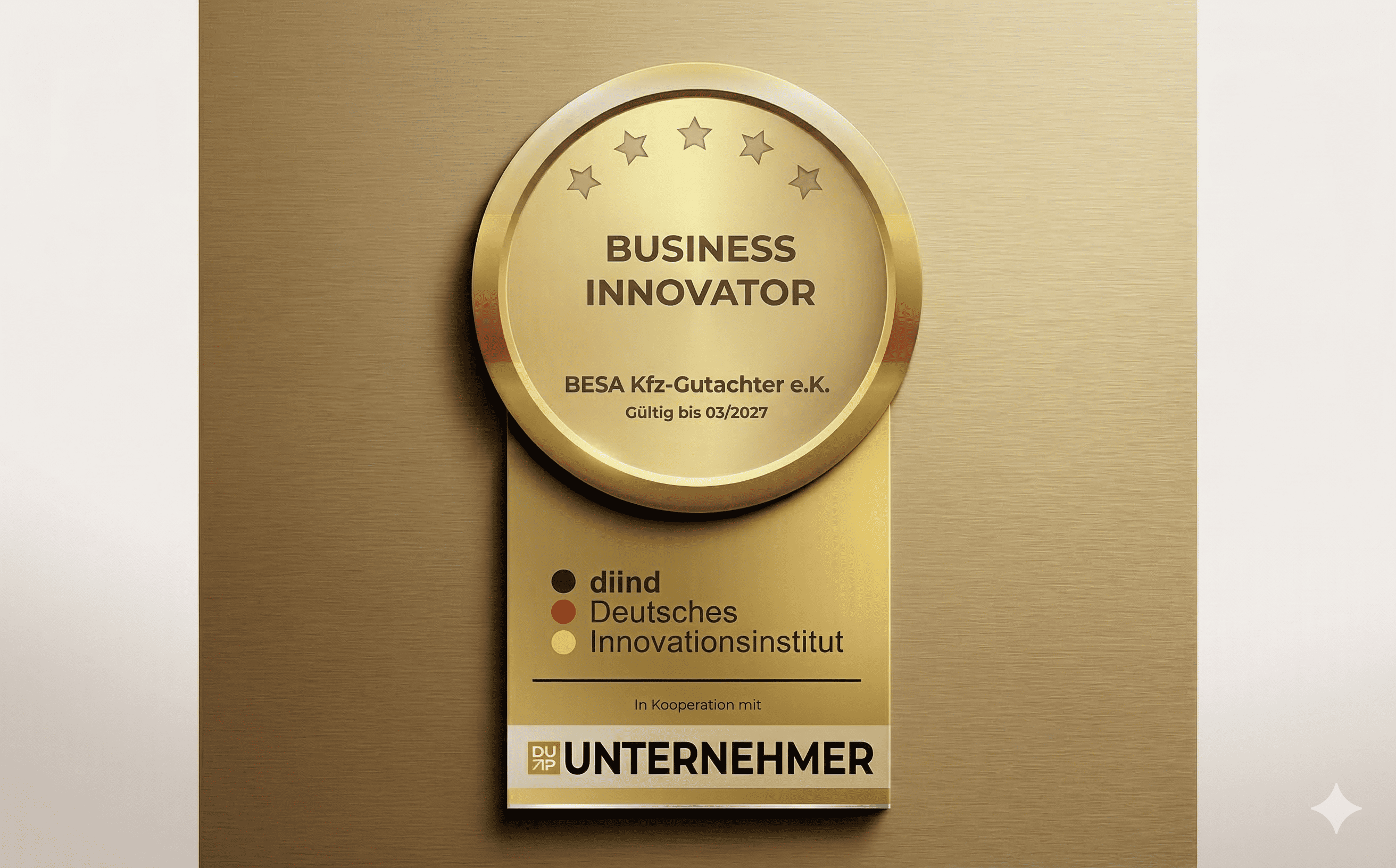 BUSINESS INNOVATOR: BESA Kfz?Gutachter e.K. ausgezeichnet. 