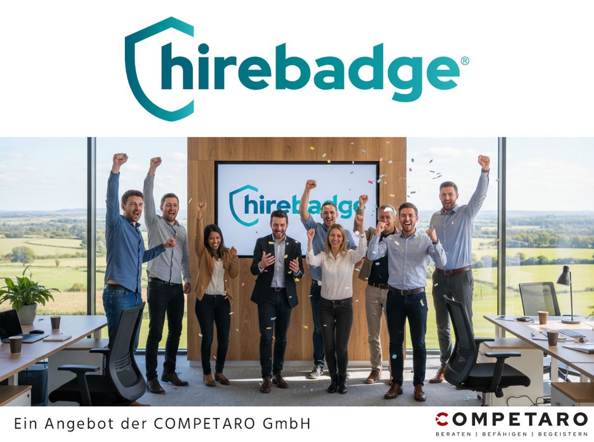 COMPETARO zeichnet Unternehmen, Führungskräfte und Ausbilder:innen mit hirebadge aus (© COMPETARO GmbH)