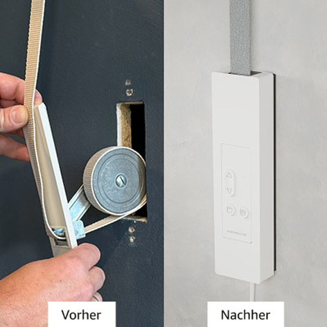 Rollläden ganz einfach smart machen: Der manuelle Gurtwickler lässt sich ohne Aufwand austauschen (Bildquelle: @Rademacher)
