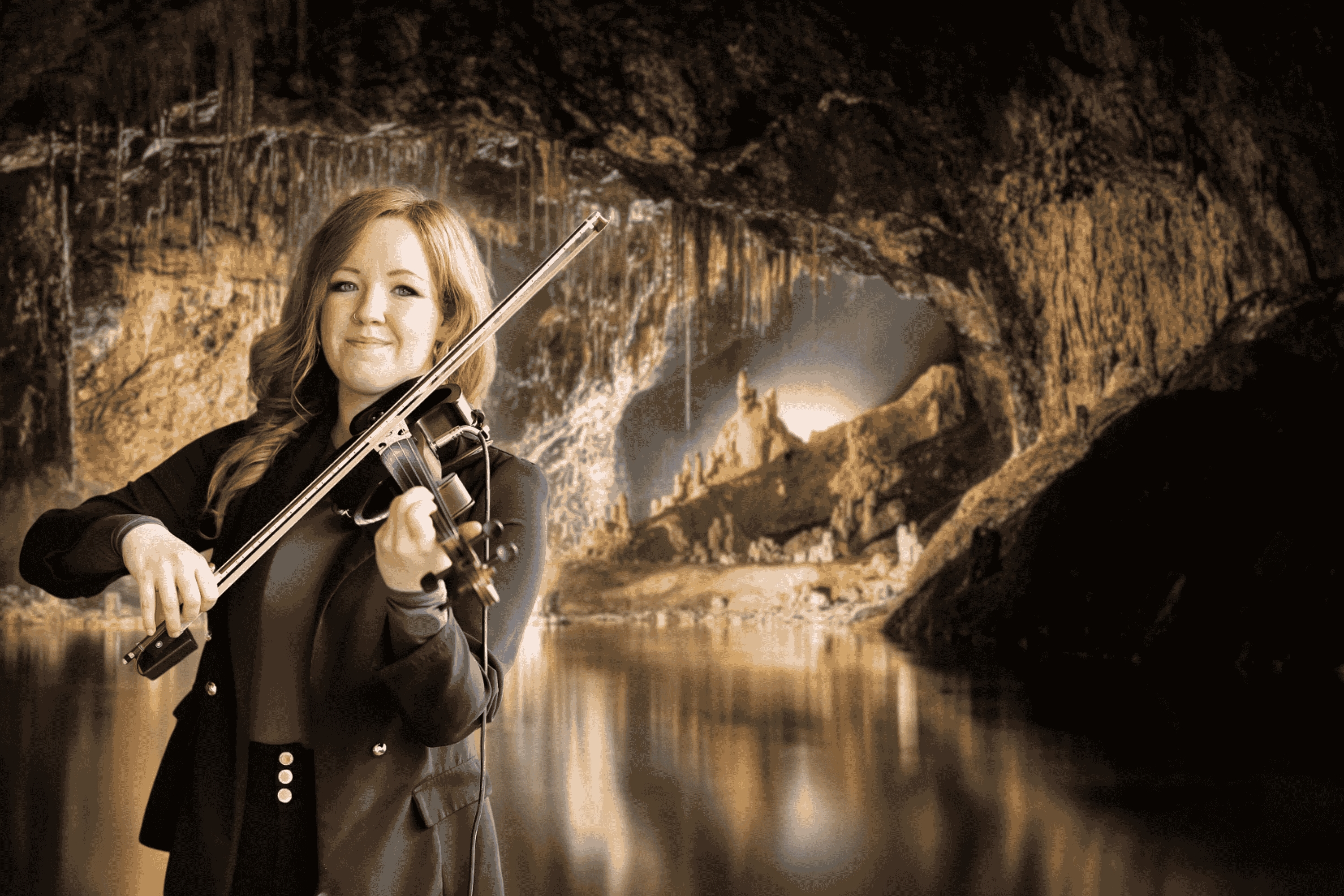 Violinenkonzert in den Saalfelder Feengrotten (Die Bildrechte liegen bei dem Verfasser der Mitteilung.)