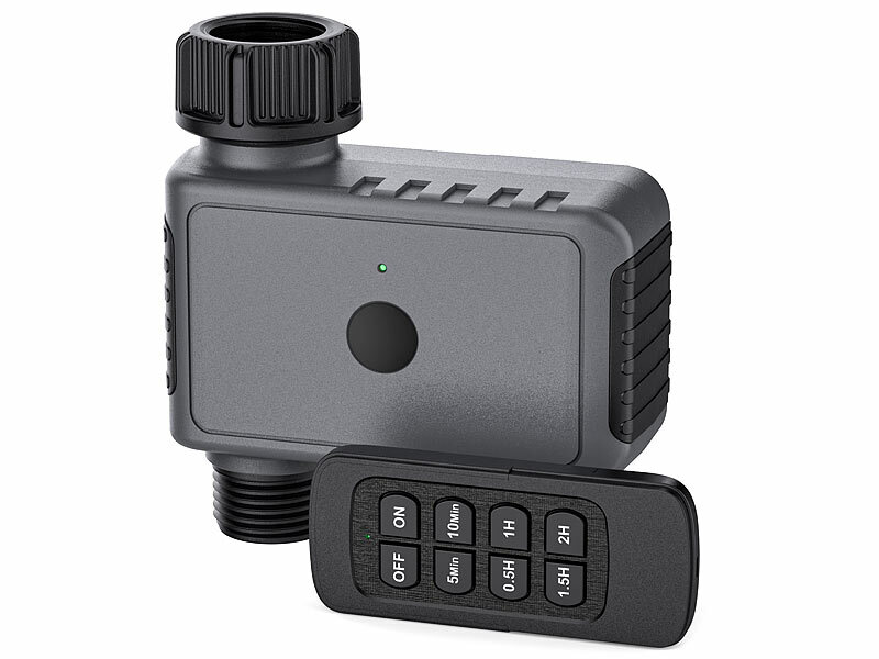 Royal Gardineer Bewässerungscomputer BWC-625.fb mit Ventil, Funk-Fernbedienung, IP55, www.pearl.de (Die Bildrechte liegen bei dem Verfasser der Mitteilung.)