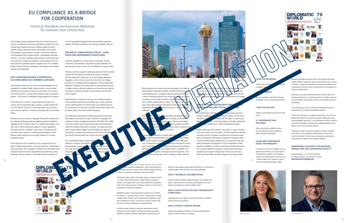 Collage | Diplomatic World Magazine, Ausgabe 79, Frühjahr 2026, Seite 170ff. (© Izolda Petrosyan und Dr. Hartmut Frenzel)