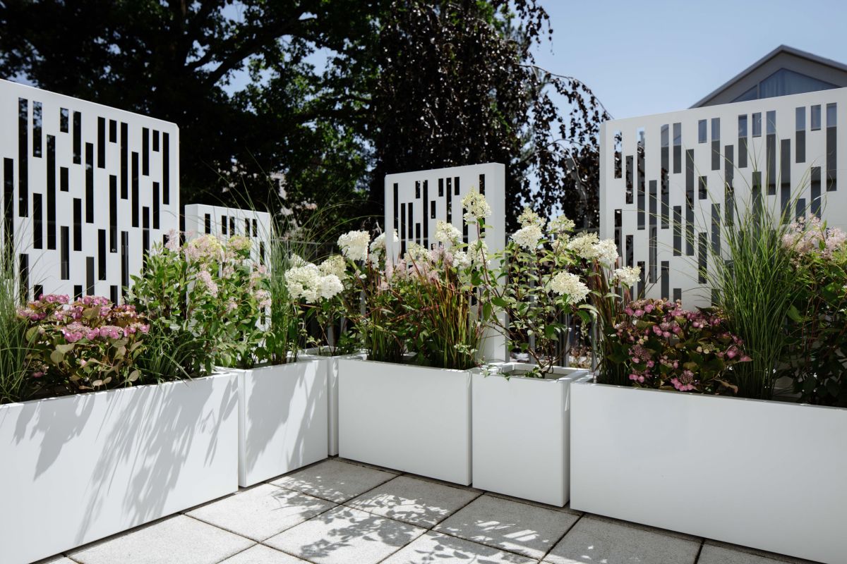 Neue Sichtschutz-Lösung für Terrasse & Balkon mit integrierter Begrünung (© Greenbop)