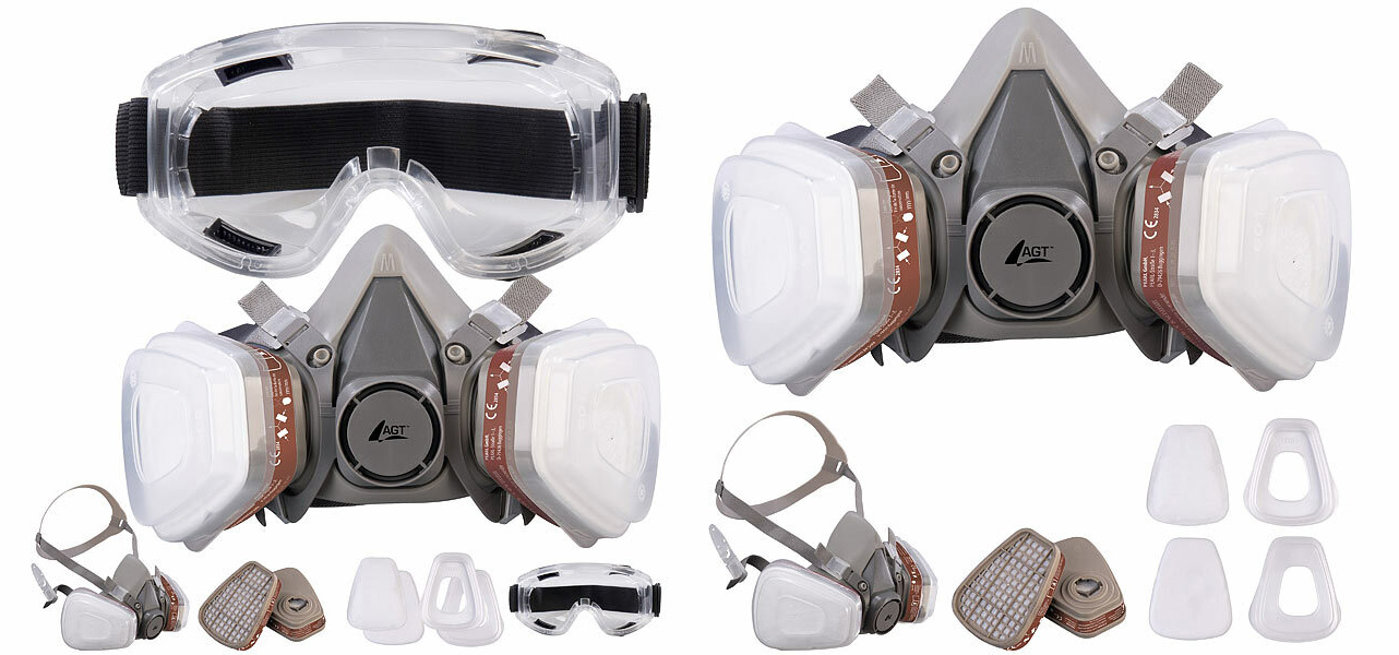 AGT Wiederverwendbare Atemschutzmasken AS-100/AS-105 mit je 2 Gas- und Partikelfiltern, www.pearl.de (Die Bildrechte liegen bei dem Verfasser der Mitteilung.)