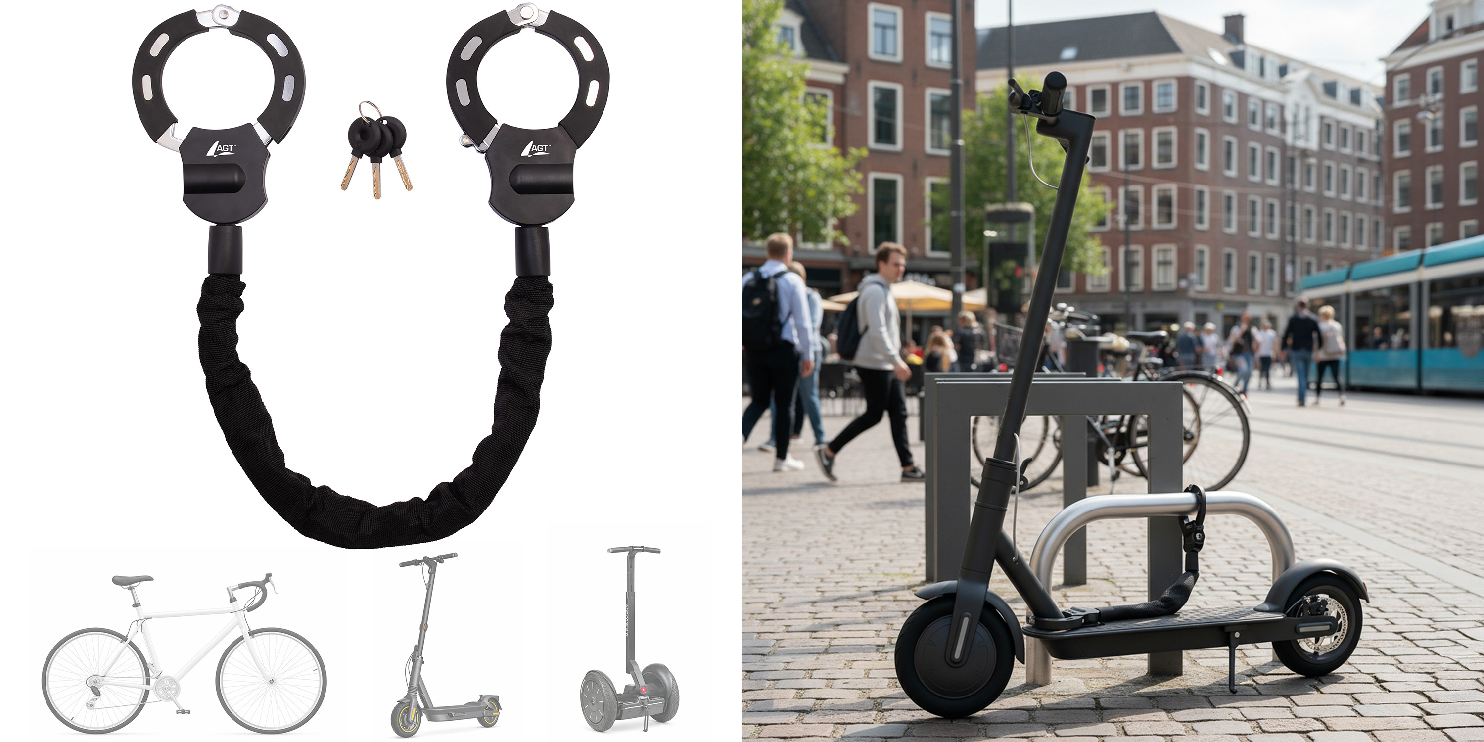 AGT E-Scooter-Handschellenschloss mit 3 Schlüsseln und 92 cm Gesamtlänge, www.pearl.de (Die Bildrechte liegen bei dem Verfasser der Mitteilung.)