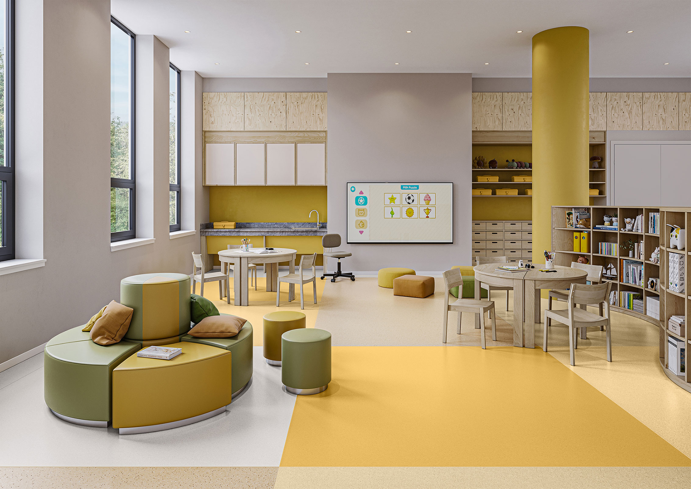 Tarkett: Homogener Bodenbelag für Schule und Kita (Die Bildrechte liegen bei dem Verfasser der Mitteilung.)