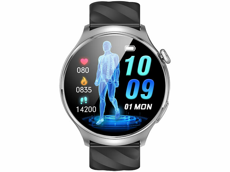 newgen medicals Vitaluhr FBT-230 mit Bluetooth, EKG-Anzeige, App, AMOLED, www.pearl.de (Die Bildrechte liegen bei dem Verfasser der Mitteilung.)