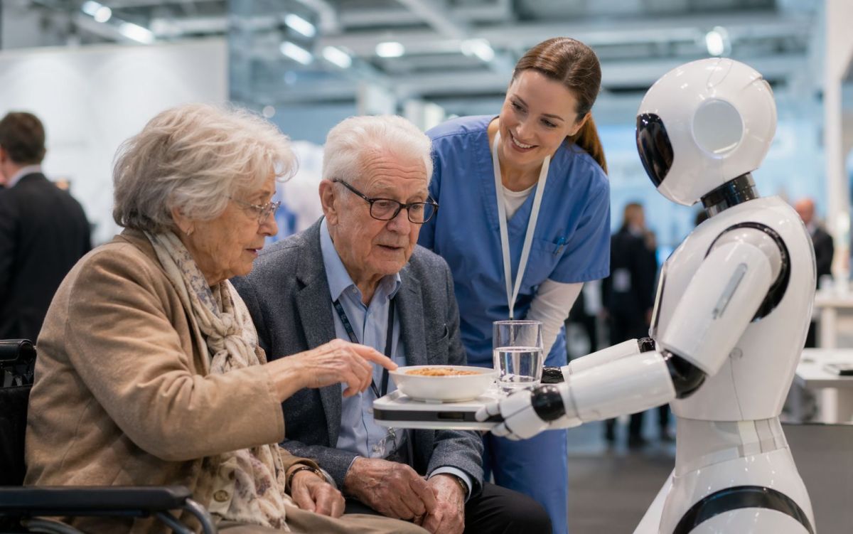 Roboter als Pflegehelfer, menschliche Nähe bleibt für Senioren unverzichtbar. (© Feierabend.de)