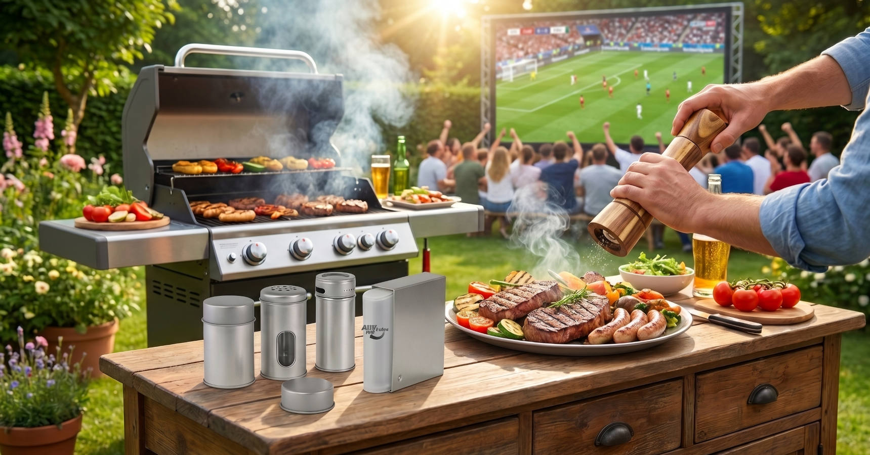 Grillparty zur Fußball WM: Mit Gewürzdosen und Gewürzstreuern perfekt würzen, Ordnung halten und jedes BBQ zum geschmackvollen Gen