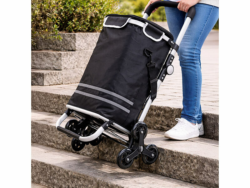 Xcase Klappbarer Treppensteiger-Einkaufstrolley mit Kühlfach, 46 l, 25 kg, www.pearl.de (Die Bildrechte liegen bei dem Verfasser der Mitteilung.)