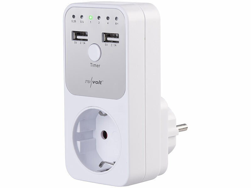 revolt Digitaler Dual-USB- und 230-V-Steckdosen-Countdown-Timer, LED-Anzeige, www.pearl.de (Die Bildrechte liegen bei dem Verfasser der Mitteilung.)