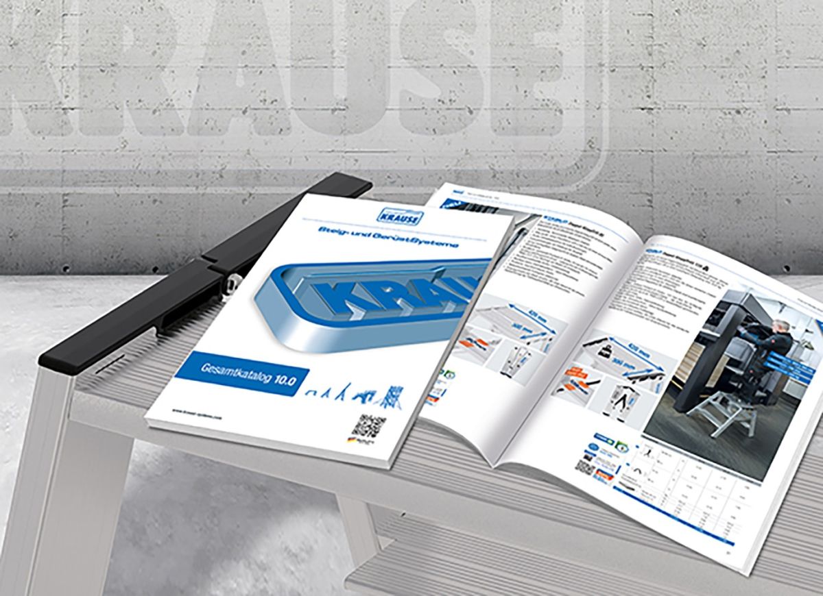 Sichere Steigtechnik, neue Produkte und digitale Services auf einen Blick - Der neue GSK 10.0 (© KRAUSE-Werk GmbH & Co. KG)