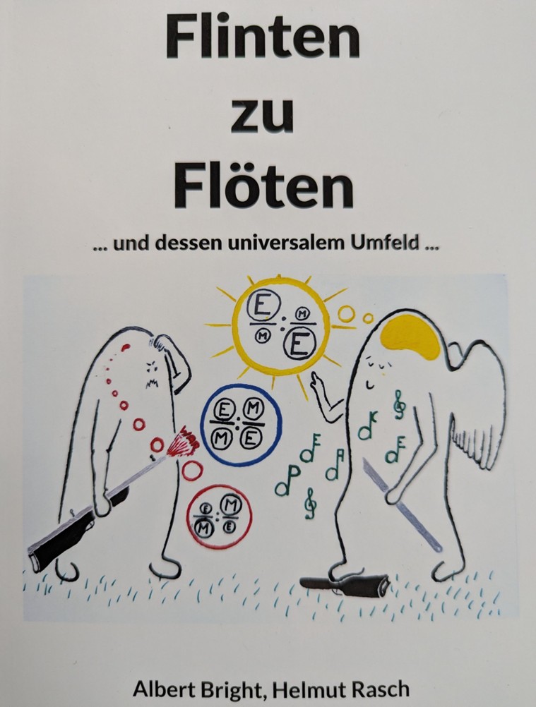 Flinten zu Flöten, QuantenSprung-Ansätze für Frieden, Astronomiebasierte Lösungen. (Die Bildrechte liegen bei dem Verfasser der Mitteilung.)