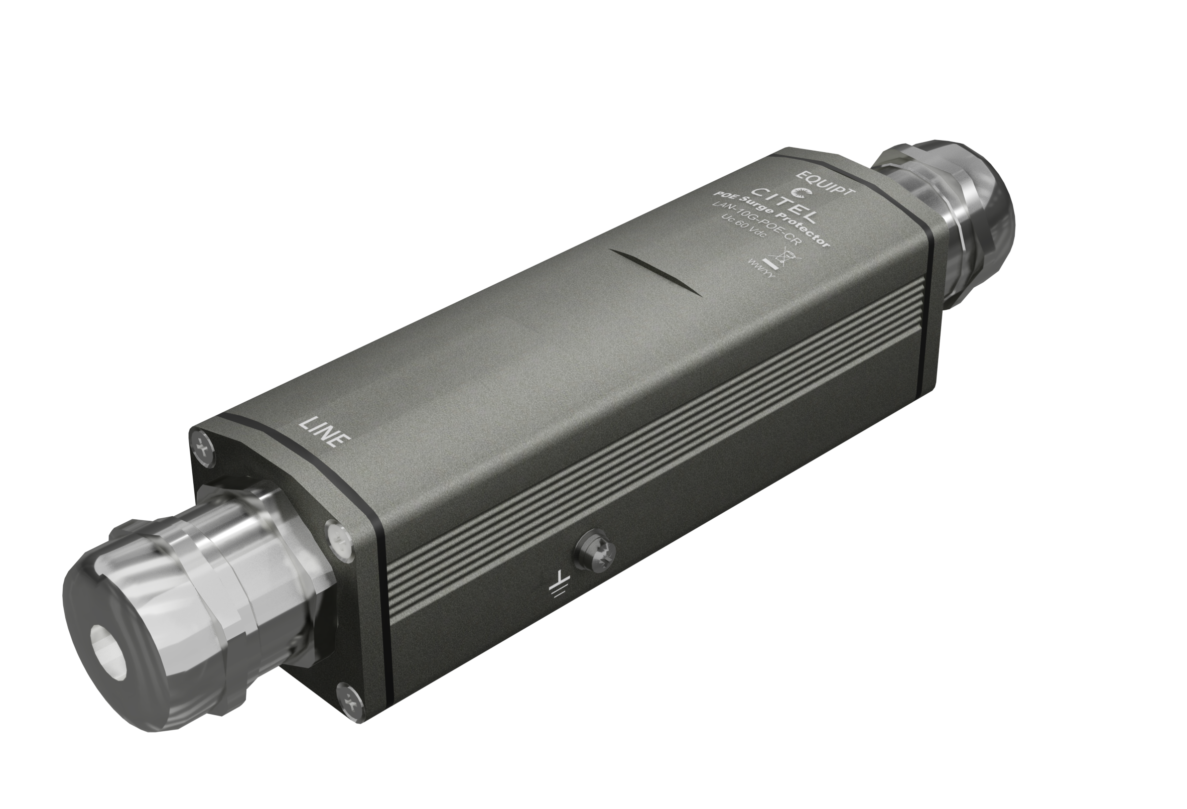 Für raue Umgebungen: Der neue Überspannungsableiter LAN-10G-POE-CR. Bildnachweis: CITEL