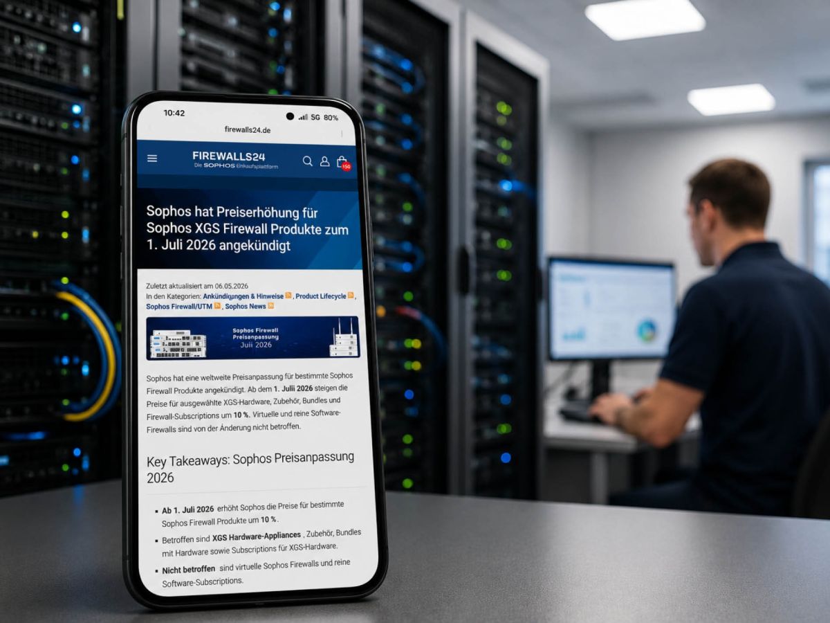 Auf Firewalls24.de wird erklärt, welche Produkte von der XGS-Preisanpassung betroffen sind. (© Aphos GmbH / Firewalls24)