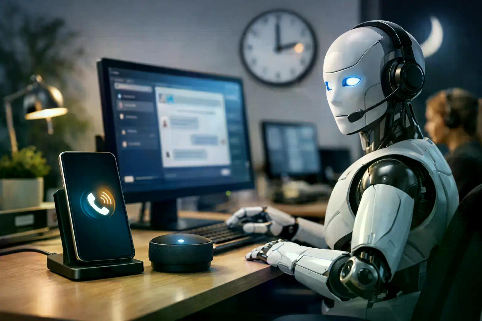 KI-Voice- und Chatbot-Systeme automatisieren telefonische Erreichbarkeit und Kundenservice (Bildquelle: Bild mit KI erstellt)