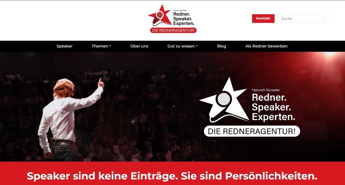 Redneragentur: Redner-Speaker-Experten Relaunch (© Heinrich Kürzeder - Redner-Speaker-Experten)