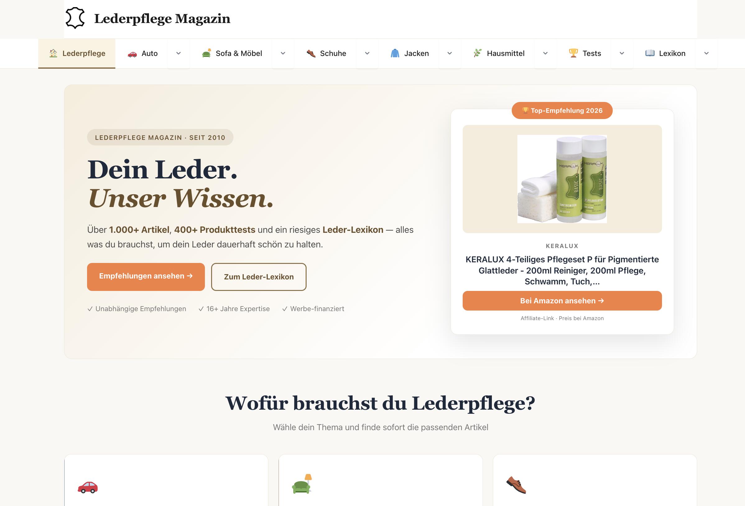 Lederpflege Portal launcht mit Leder Lexikon (Die Bildrechte liegen bei dem Verfasser der Mitteilung.)