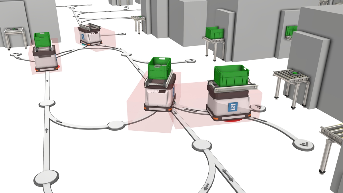 Simulation von AGV (Bildquelle: DUALIS)