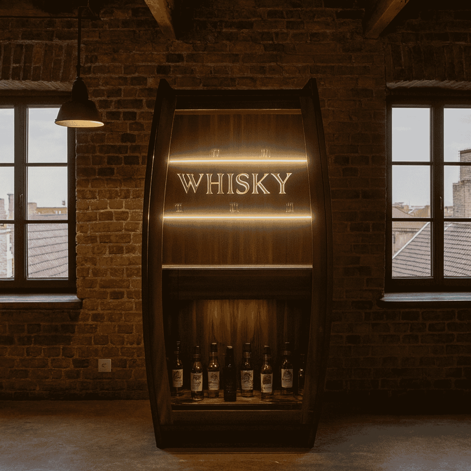 Maßgefertigter Whiskyschrank (Die Bildrechte liegen bei dem Verfasser der Mitteilung.)