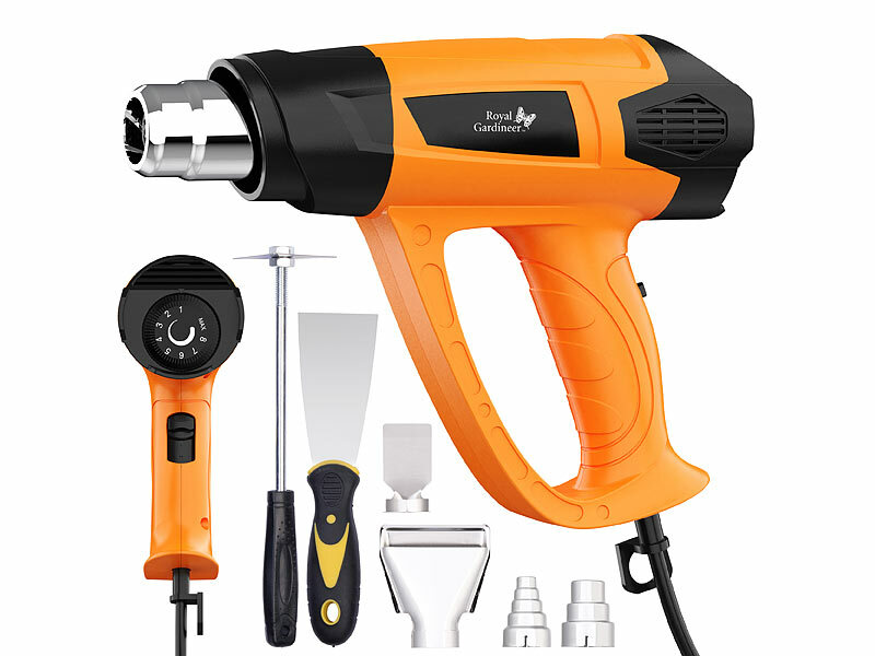 Royal Gardineer Heißluftpistolen-Kit, Temperaturregelung 60 - 600°C, bis 500 l/Min., www.pearl.de (Die Bildrechte liegen bei dem Verfasser der Mitteilung.)