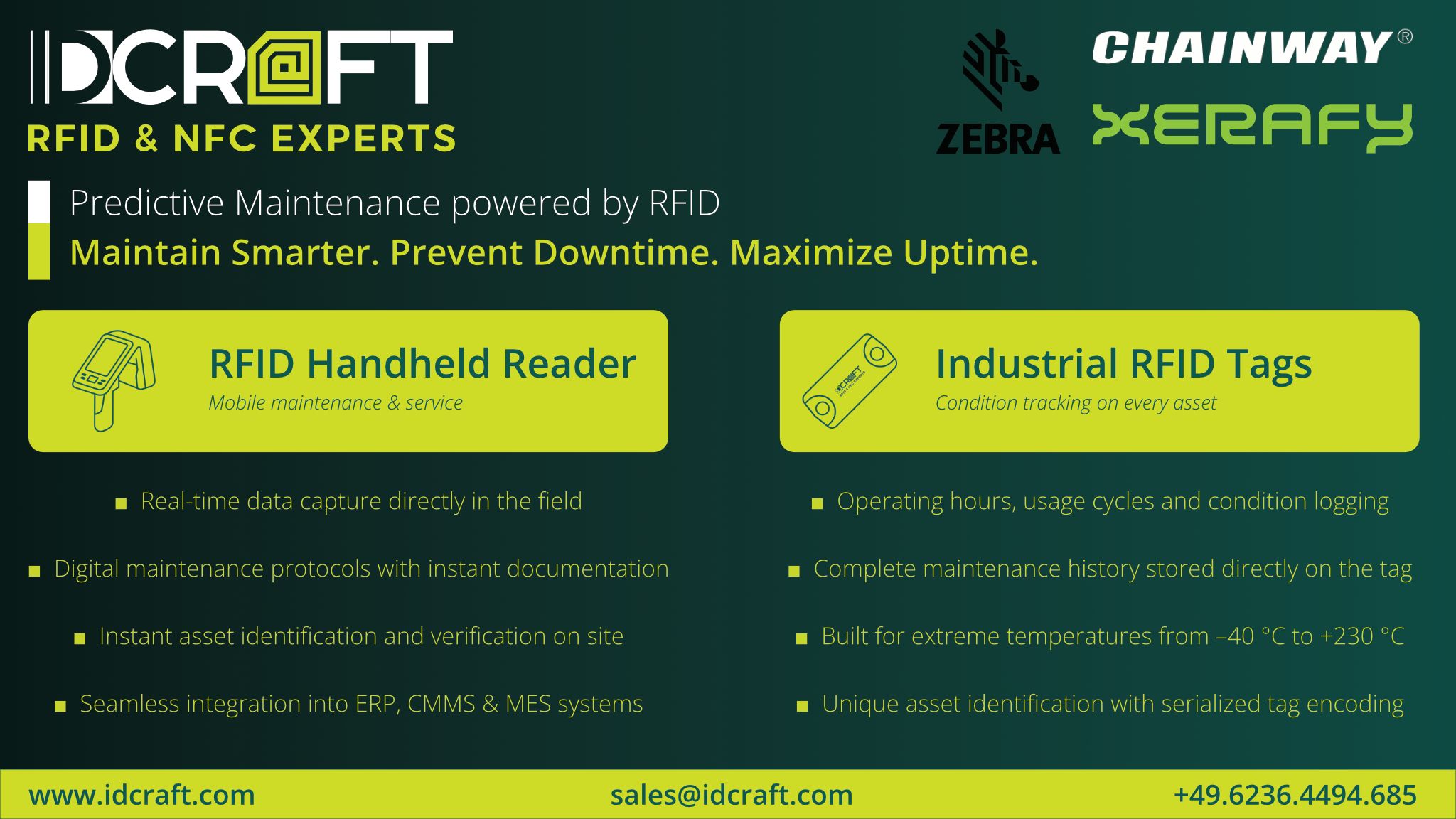 RFID Reader & Transponder für die industrielle Instandhaltung Bildquelle: IDCRAFT GmbH