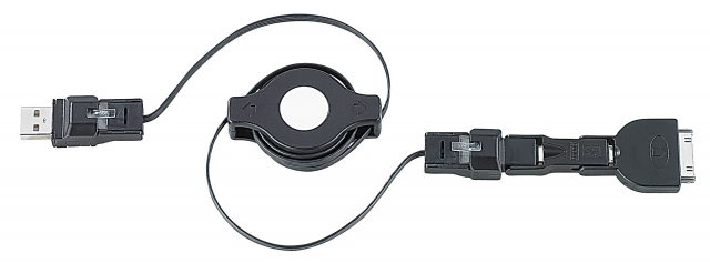 Xystec Multi-Adapter mit Kabeltrommel für iPhone, LAN und USB Xystec Multi-Adapter mit Kabeltrommel für iPhone, LAN und USB