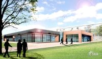 Architekturzeichnung der geplanten SRH Mensa (Quelle: Architekturbüro Donnig & Unterstab)