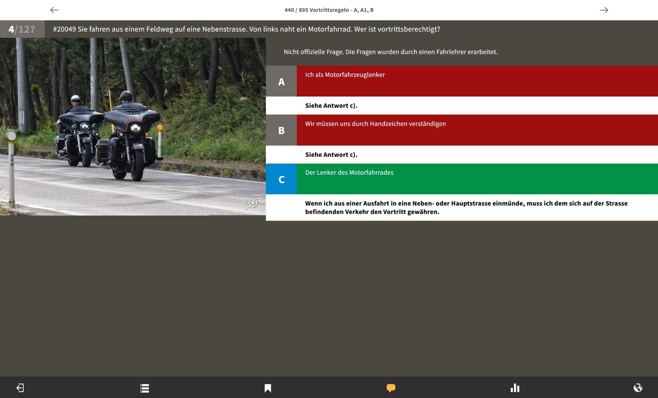 e.driver Motorrad Theorieprüfung mit offiziellen asa-Fragen und 3D Fahrsimulator